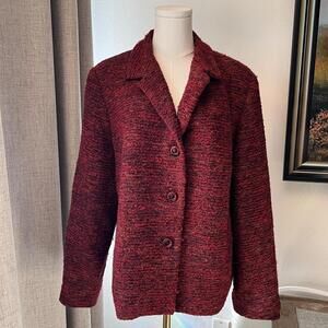 Gianni Woman Red Wool Blend Coat – Size 16